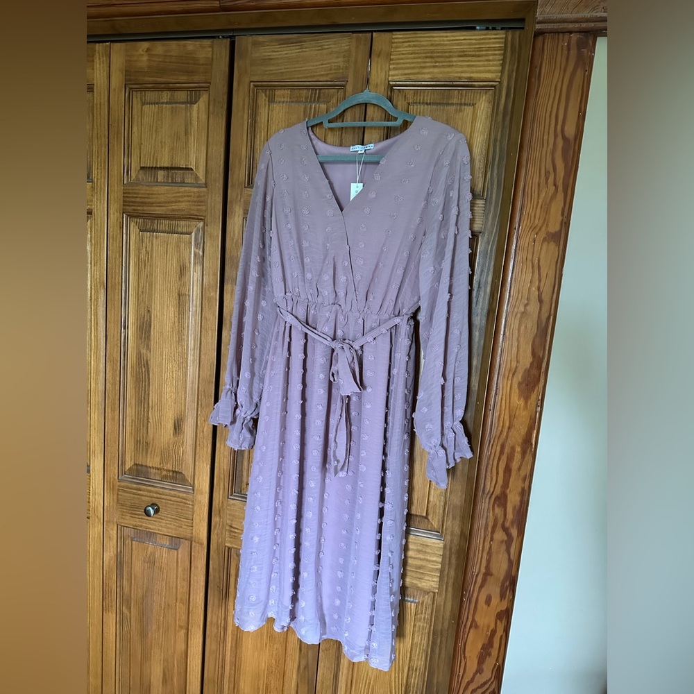 Baltic Born Mauve Long Sleeve Midi Dress